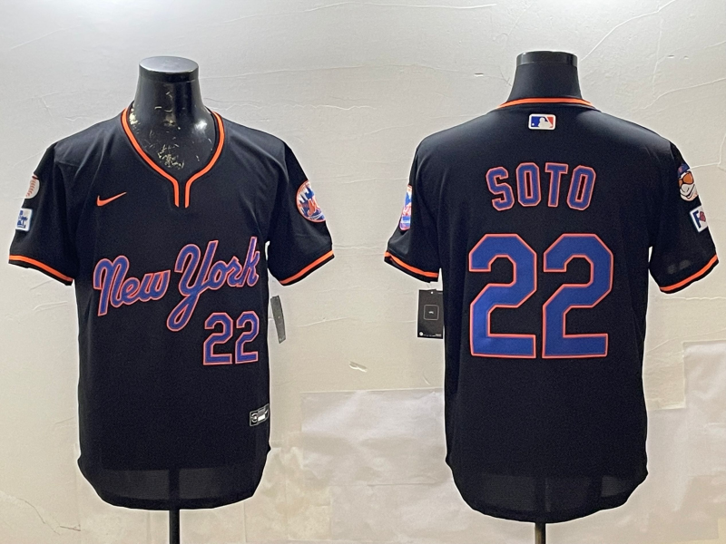 Men's New York Mets Juan Soto Black Replica Player Jersey