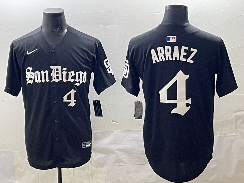 Men's San Diego Padres Luis Arraez Black Game Player Jersey