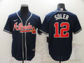 Men's Atlanta Braves Jorge Soler Navy Replica Player Jersey