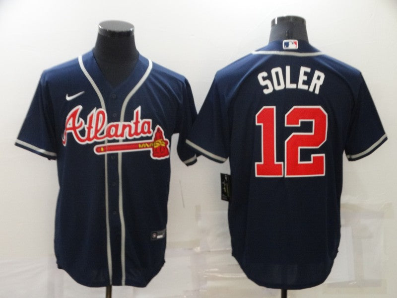 Men's Atlanta Braves Jorge Soler Navy Replica Player Jersey