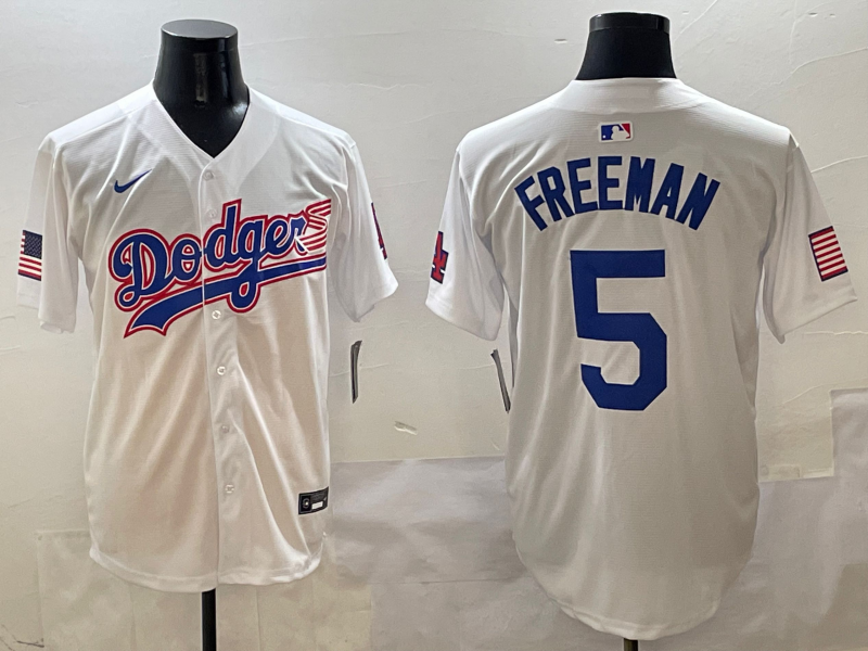 Men's Los Angeles Dodgers Freddie Freeman White Team Game Jersey