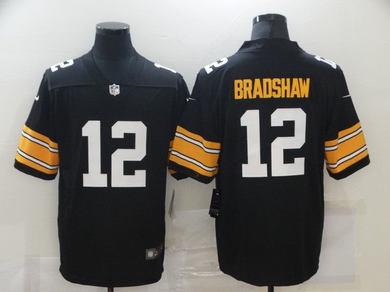 Men's Pittsburgh Steelers Terry Bradshaw Black Player Game Jersey