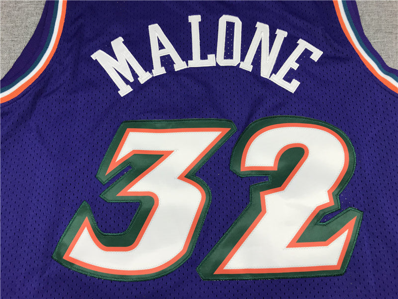 Men's Utah Jazz Karl Malone Purple Hardwood Classics Throwback Team Jersey