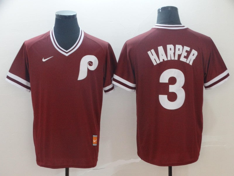Men's Philadelphia Phillies Bryce Harper Red Replica Player Jersey