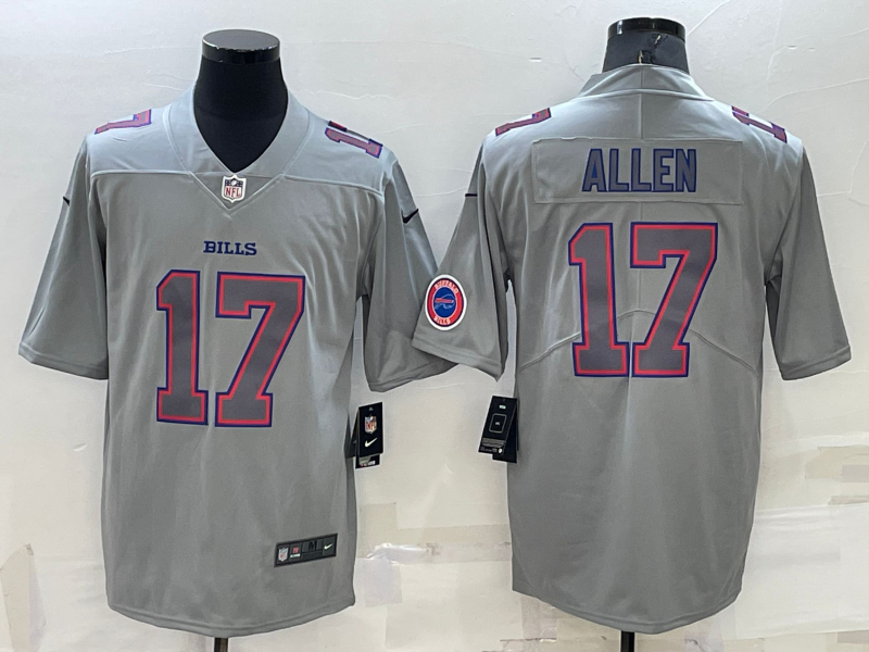 Men's Buffalo Bills Josh Allen Gray Atmosphere Fashion Game Jersey