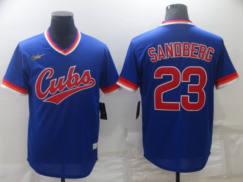 Men's Chicago Cubs Ryne Sandberg Blue Fashion Stitched Jersey