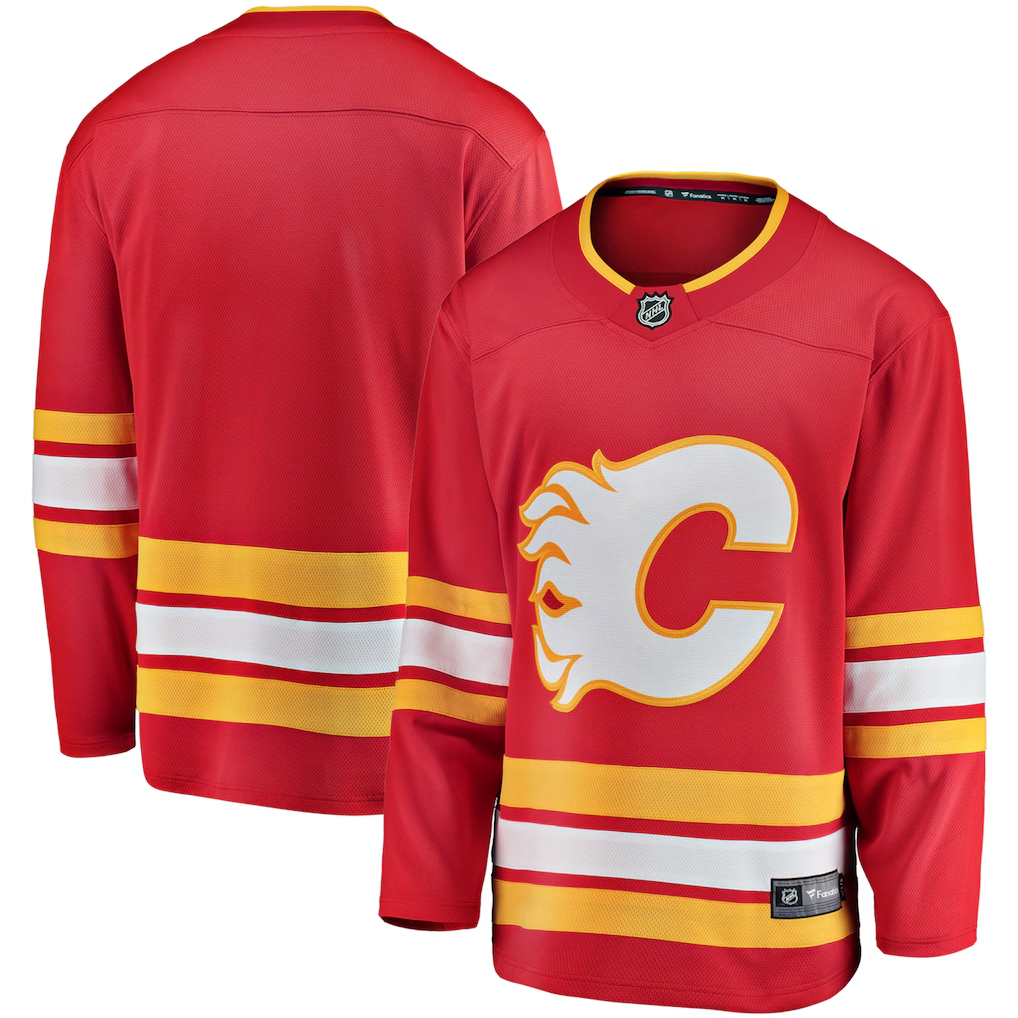 Men's Calgary Flames Fanatics Red Blank Jersey