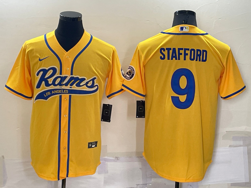 Men's Los Angeles Rams Matthew Stafford Yellow Game Jersey Joint Edition