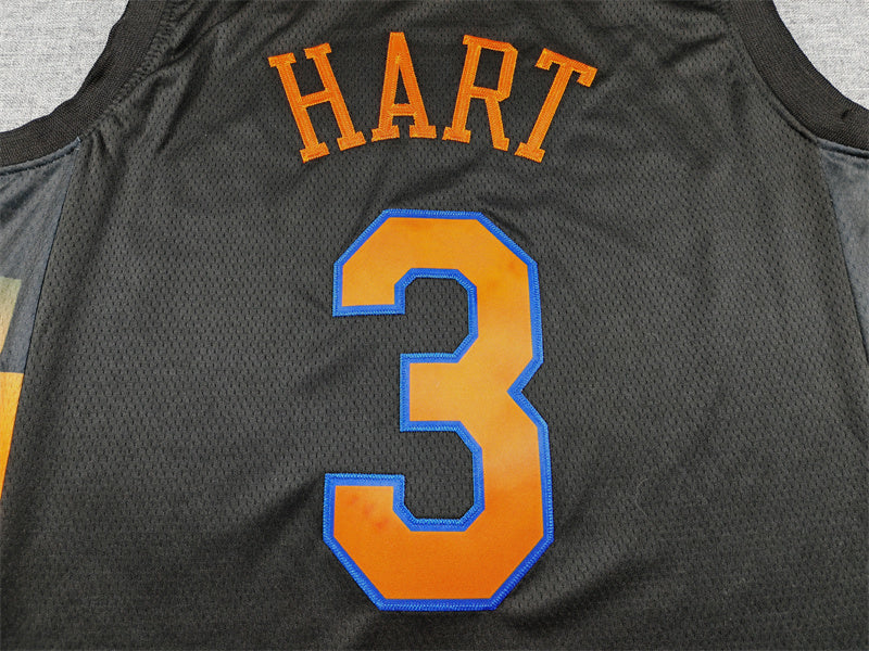 Men's New York Knicks Josh Hart Black Swingman Jersey - Statement Edition