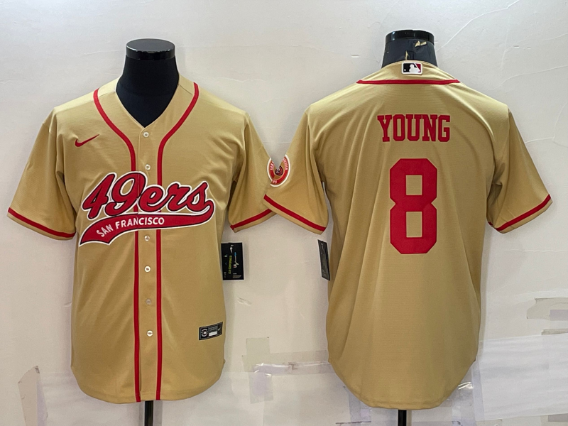 Men's San Francisco 49ers Steve Young Gold Game Jersey Joint Edition