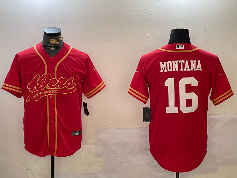 Men's San Francisco 49ers Joe Montana Scarlet Team Game Jersey