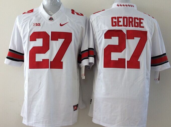Men's Ohio State Buckeyes Eddie George White Player Game Jersey