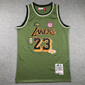 Men's Los Angeles Lakers LeBron James Army Green 2018-19 Hardwood Classics Swingman Jersey