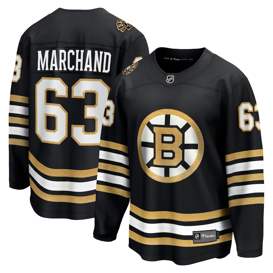 Men's Boston Bruins Brad Marchand Black Replica Player Jersey