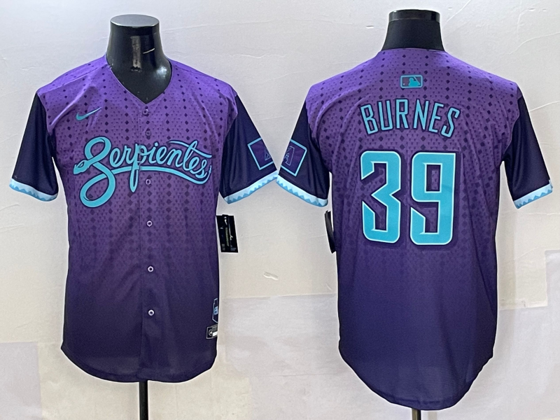 Men's Arizona Diamondbacks Corbin Burnes Purple 2025 City Connect Limited Player Jersey