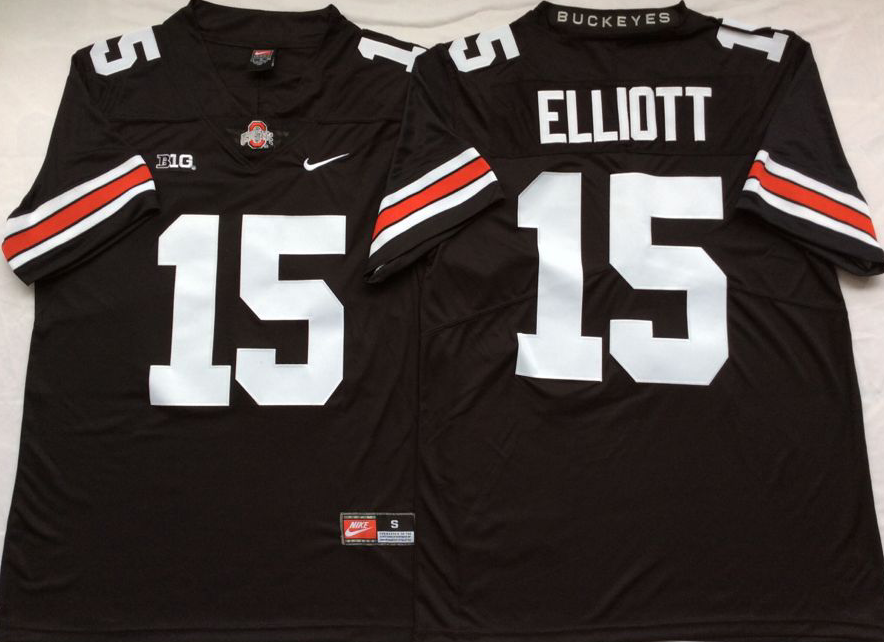 Men's Ohio State Buckeyes Ezekiel Elliott Black Player Jersey