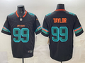 Men's Miami Dolphins Jason Taylor Pitch Blue 2025 Rivalries Collection Limited Jersey