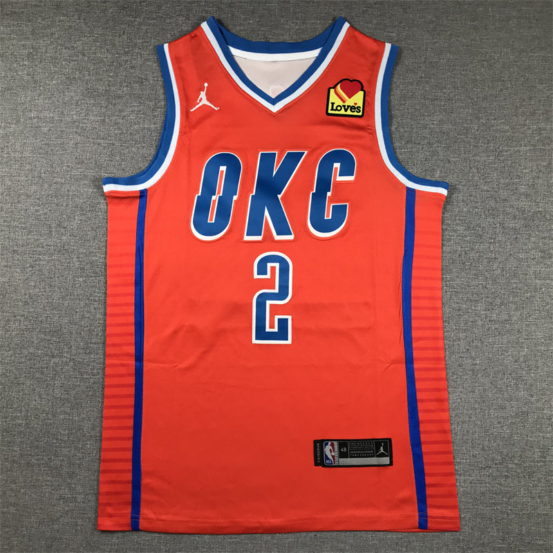 Men's Oklahoma City Thunder Shai Gilgeous-Alexander Orange 2022/23 Swingman Jersey - Statement Edition