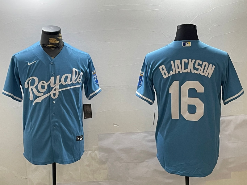 Men's Kansas City Royals Bo Jackson Blue Replica Baseball Jersey
