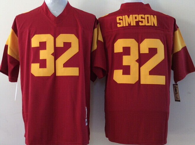 Men's USC Trojans O.J. Simpson Cardinal Player Game Jersey