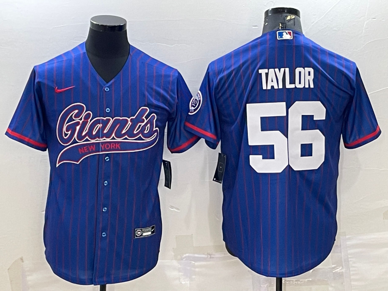 Men's New York Giants Lawrence Taylor Blue Player Jersey Joint Edition