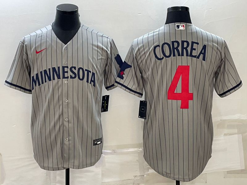 Men's Minnesota Twins Carlos Correa Gray Alternate Replica Player Jersey