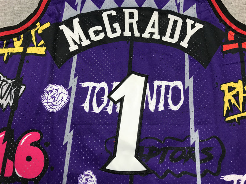 Men's Toronto Raptors Tracy McGrady Purple Swingman Player Jersey - Graffiti Edition