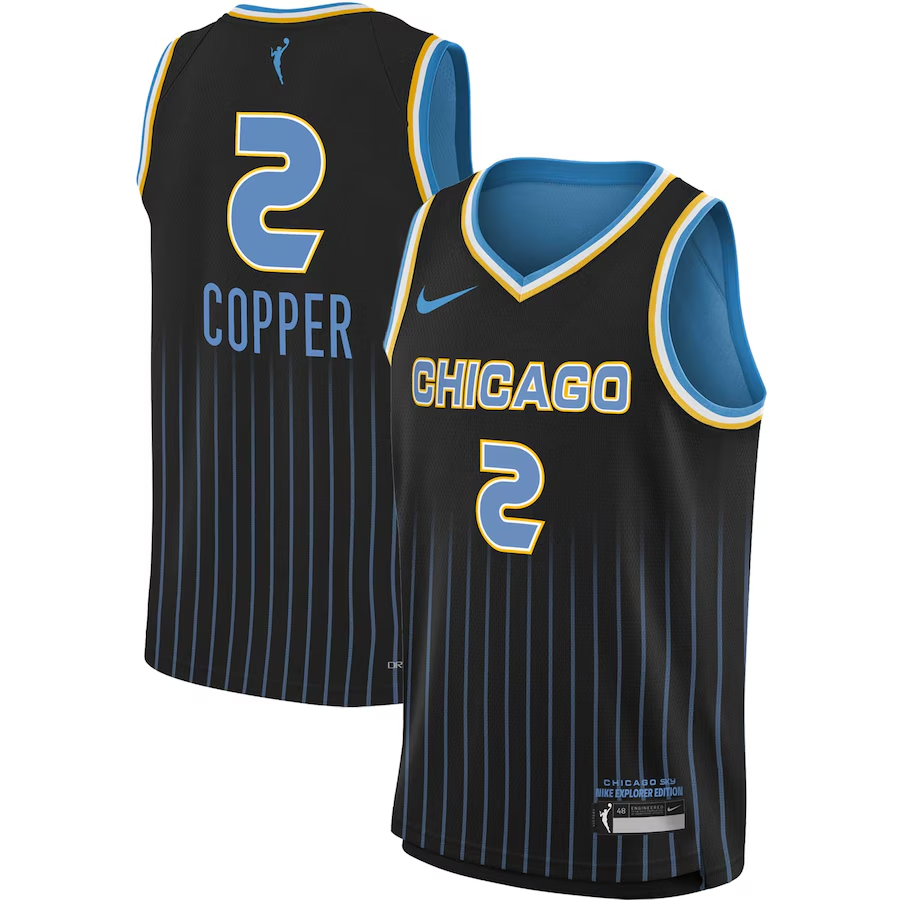 Men's Chicago Sky Kahleah Copper Black 2021 Explorer Edition Victory Player Jersey