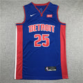 Men's Detroit Pistons Derrick Rose Blue 2021/22 Fast Break Replica Jersey