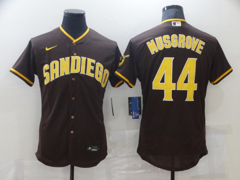 Men's San Diego Padres Joe Musgrove Brown Stitched Jersey