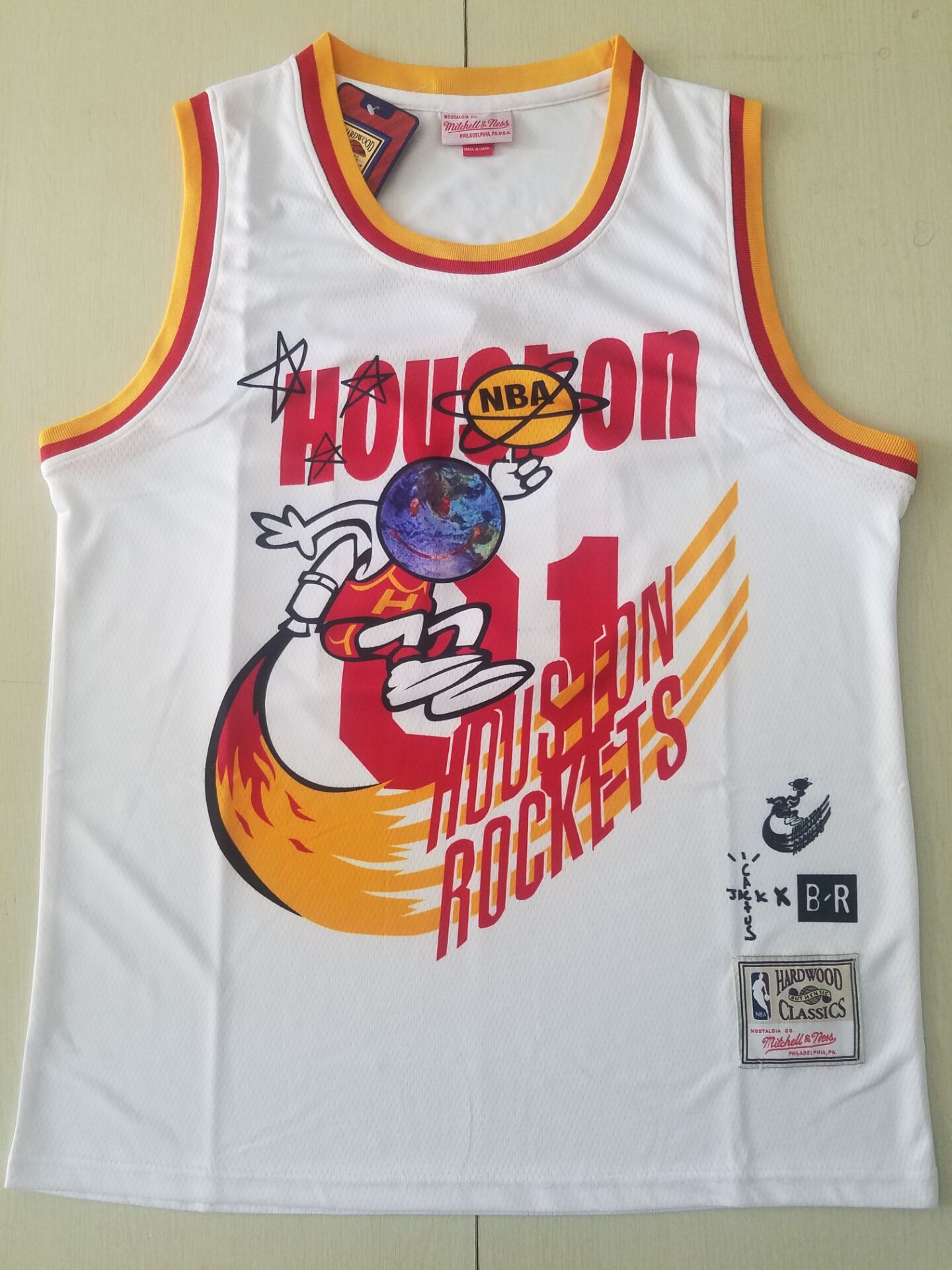 Men's Houston Rockets NBA White Classics Jersey - Joint Edition