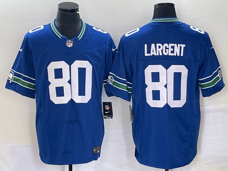 Men's Seattle Seahawks Steve Largent Royal Throwback Legend Player Jersey