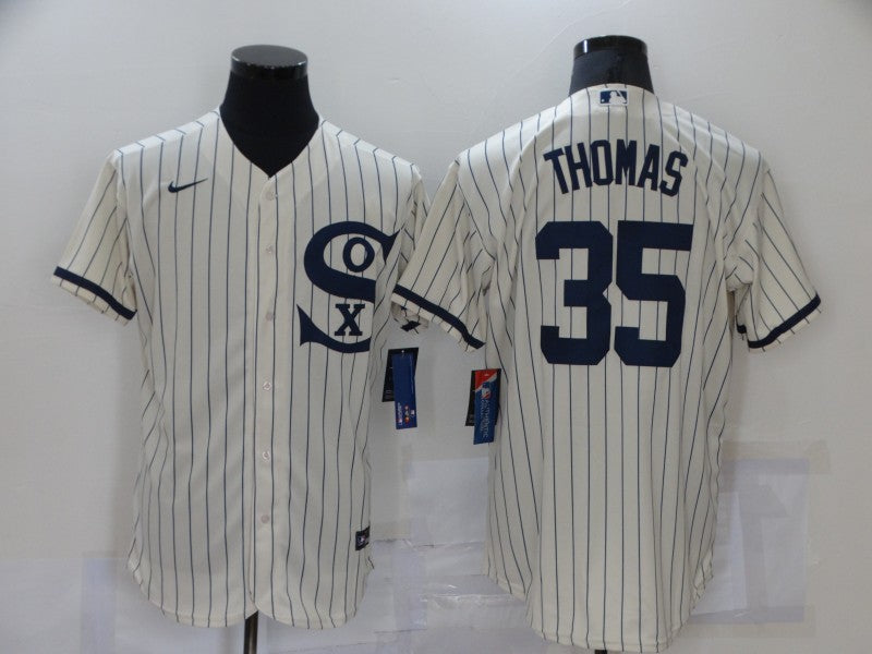 Men's Chicago White Sox Frank Thomas Beige Replica Baseball Jersey