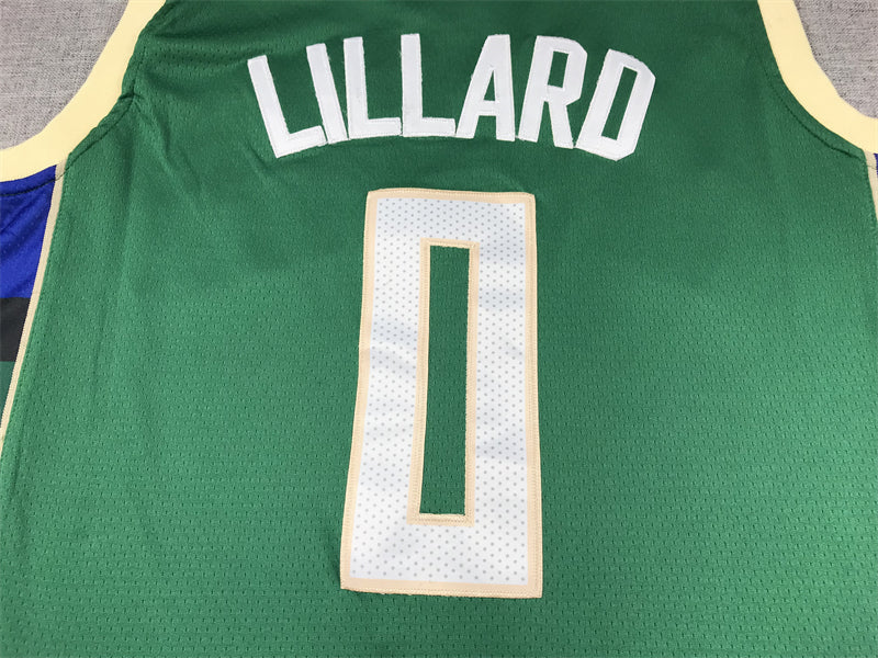 Men's Milwaukee Bucks Damian Lillard Hunter Green Fast Break Player Jersey - Icon Edition