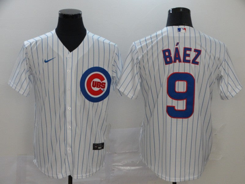 Men's Chicago Cubs Javier Baez White Replica Baseball Jersey