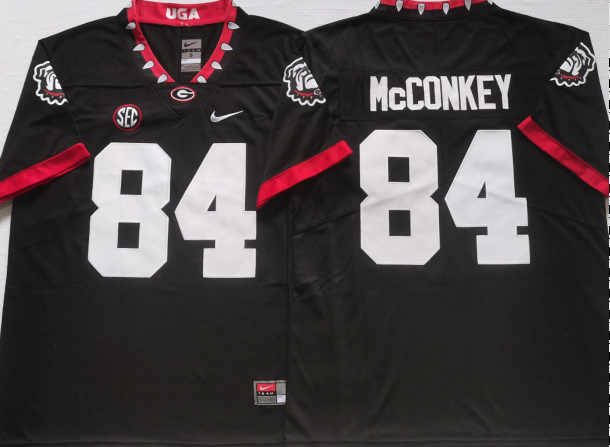 Men's Georgia Bulldogs Ladd McConkey Black Player Game Jersey