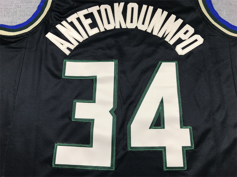 Men's Milwaukee Bucks Giannis Antetokounmpo Black Swingman Jersey - Statement Edition