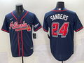 Men's Atlanta Braves Deion Sanders Navy 2025 MLB Speedway Classic Alternate Limited Jersey