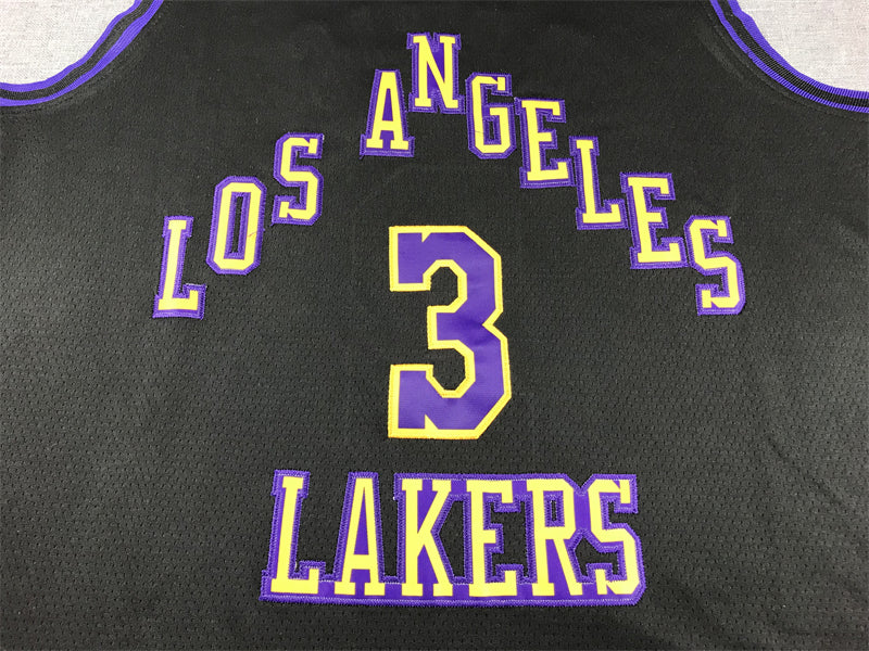 Men's Los Angeles Lakers Anthony Davis Black 2023/24 Swingman Jersey - City Edition