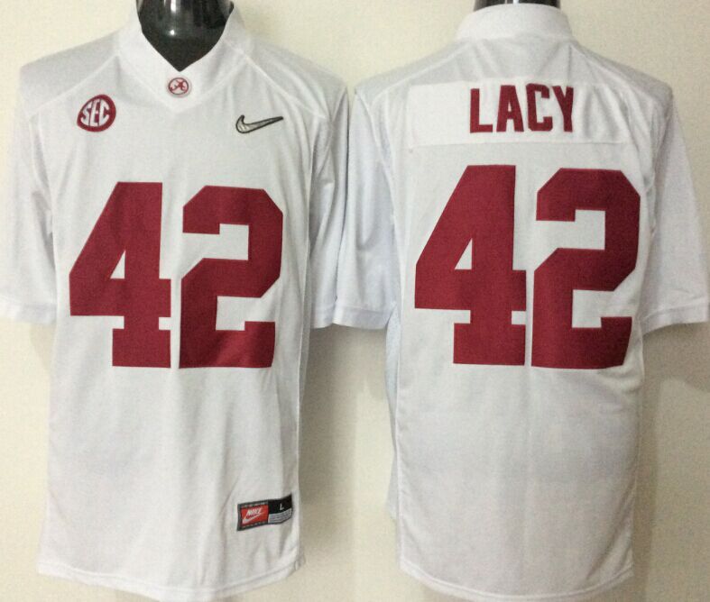 Men's Alabama Crimson Tide Eddie Lacy White Player Game Jersey