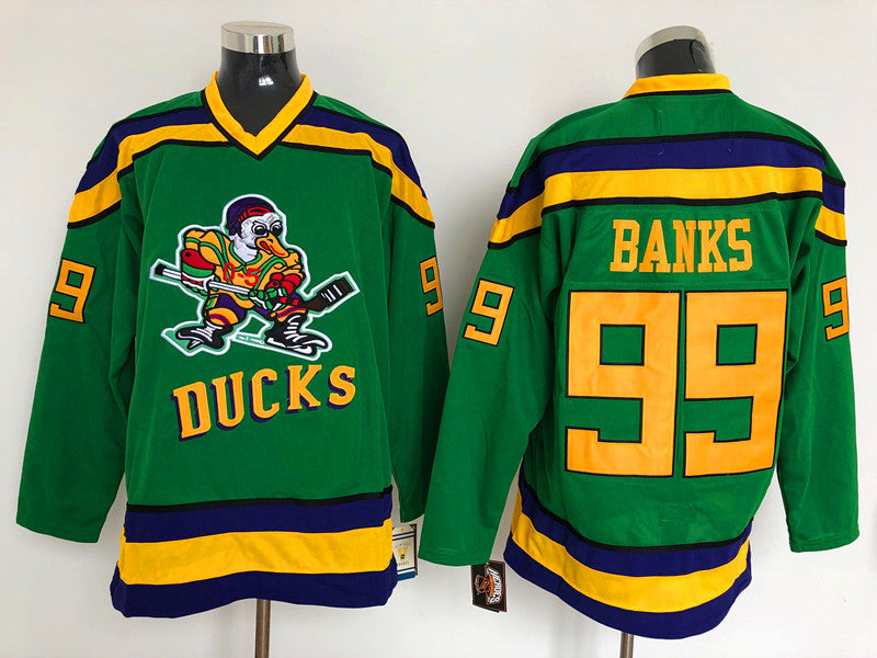 Men's Anaheim Ducks Adam Banks Green Breakaway Player Jersey