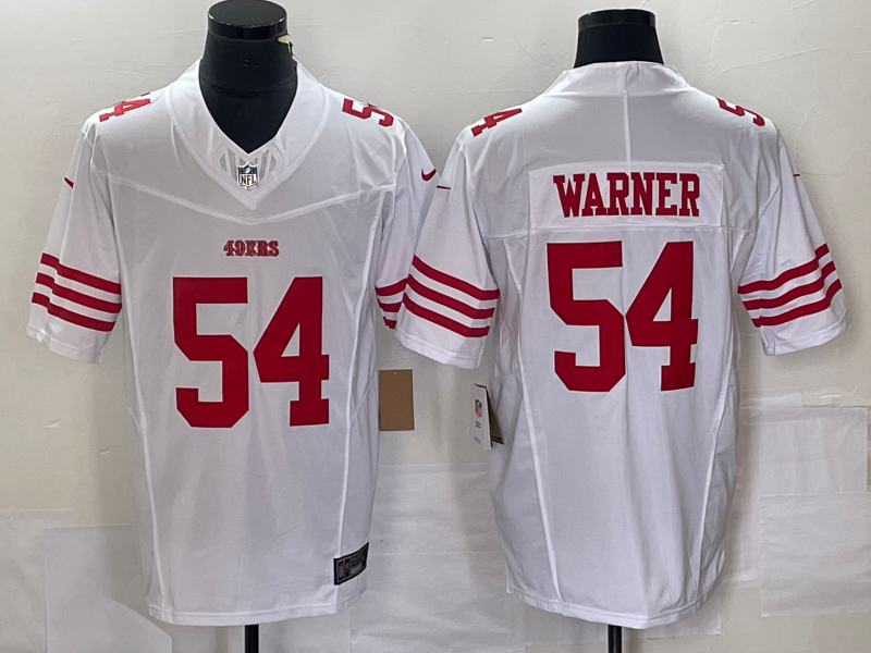 Men's San Francisco 49ers Fred Warner White Player Game Jersey