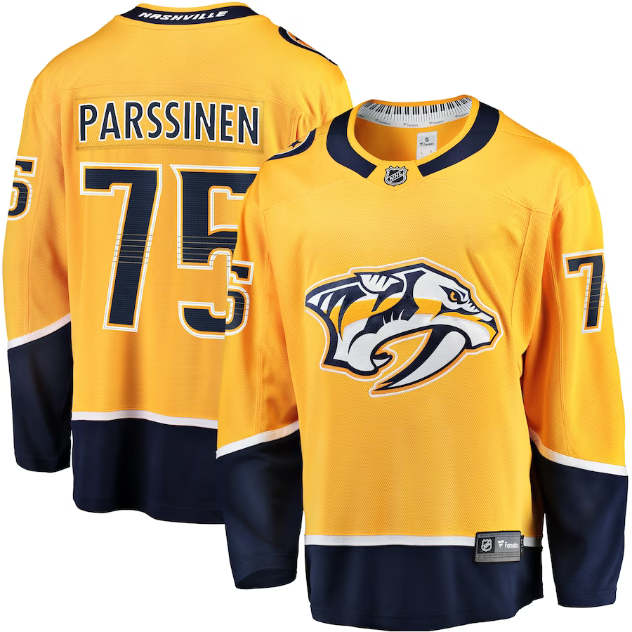 Men's Nashville Predators Juuso Parssinen Gold Home Breakaway Jersey
