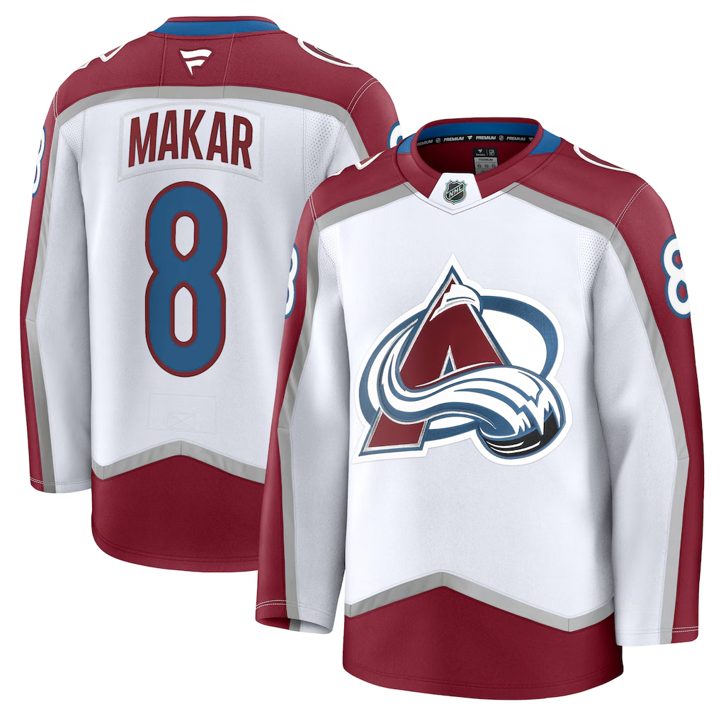 Men's Colorado Avalanche Cale Makar Fanatics White Away Premium Jersey