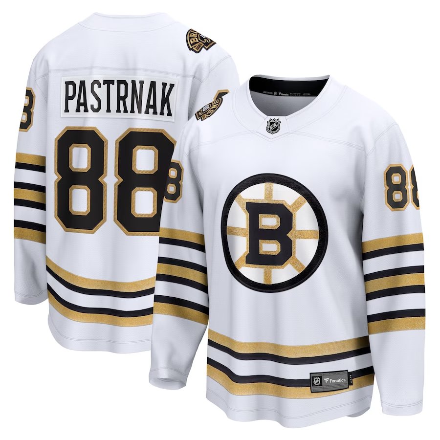 Men's Boston Bruins David Pastrnak White Player Game Jersey