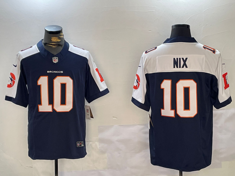 Men's Denver Broncos Bo Nix Navy Alternate Game Jersey