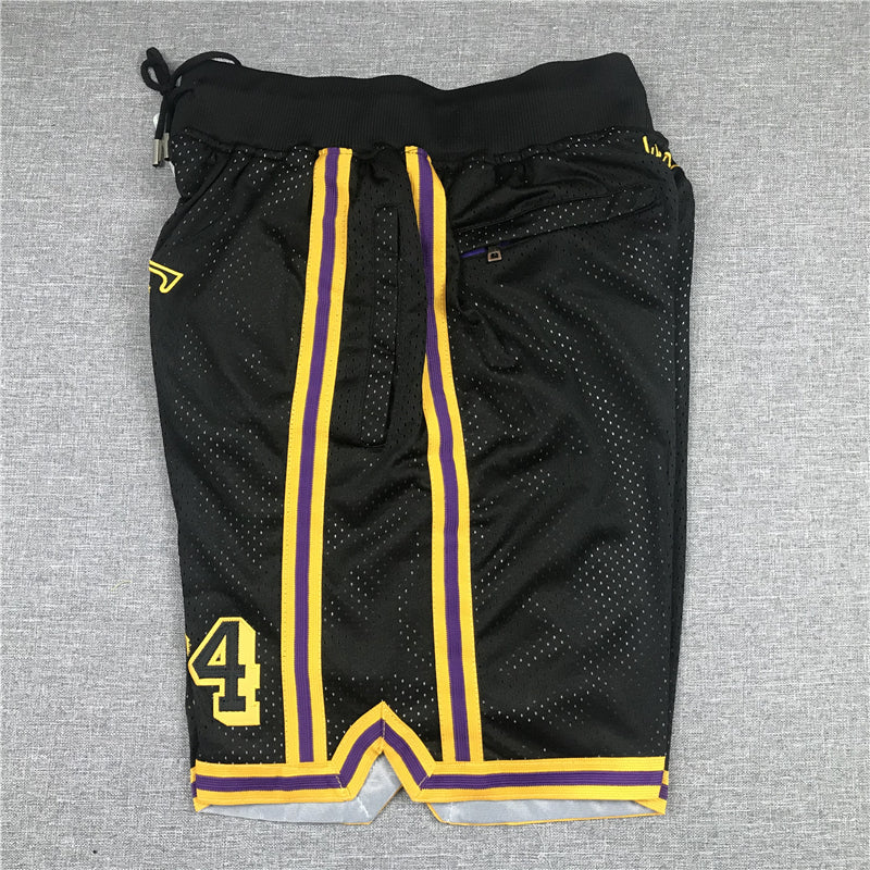 Men's Los Angeles Lakers Kobe Bryant -24 Black Pocket Shorts