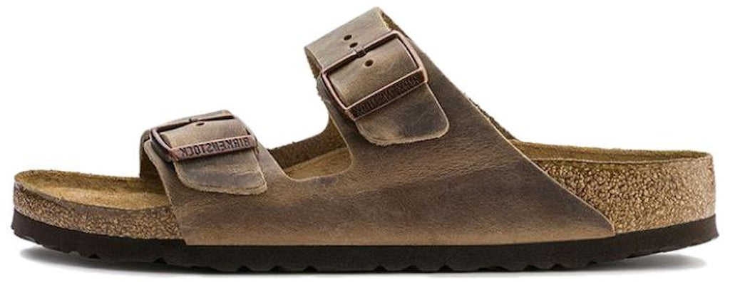 Birkenstock Arizona Soft Footbed Oiled Leather 0552813 Narrow Fit Tobacco Brown Slide Sandals