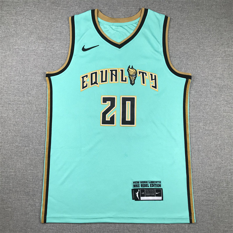 Men's New York Liberty Sabrina Ionescu Teal Replica Player Jersey