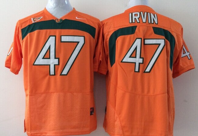 Men's Miami Hurricanes Michael Irvin Orange Team Football Jersey